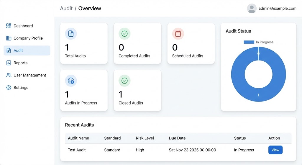 Branded audit dashboard
